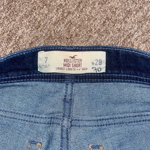 Hollister midi short dark denim size 7 / 28 waist - Picture 2 of 6